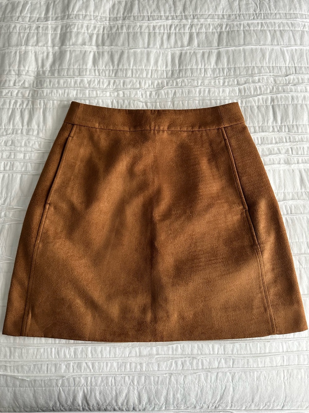 J. Crew Rust Brown Mini A-Line Suede Skirt